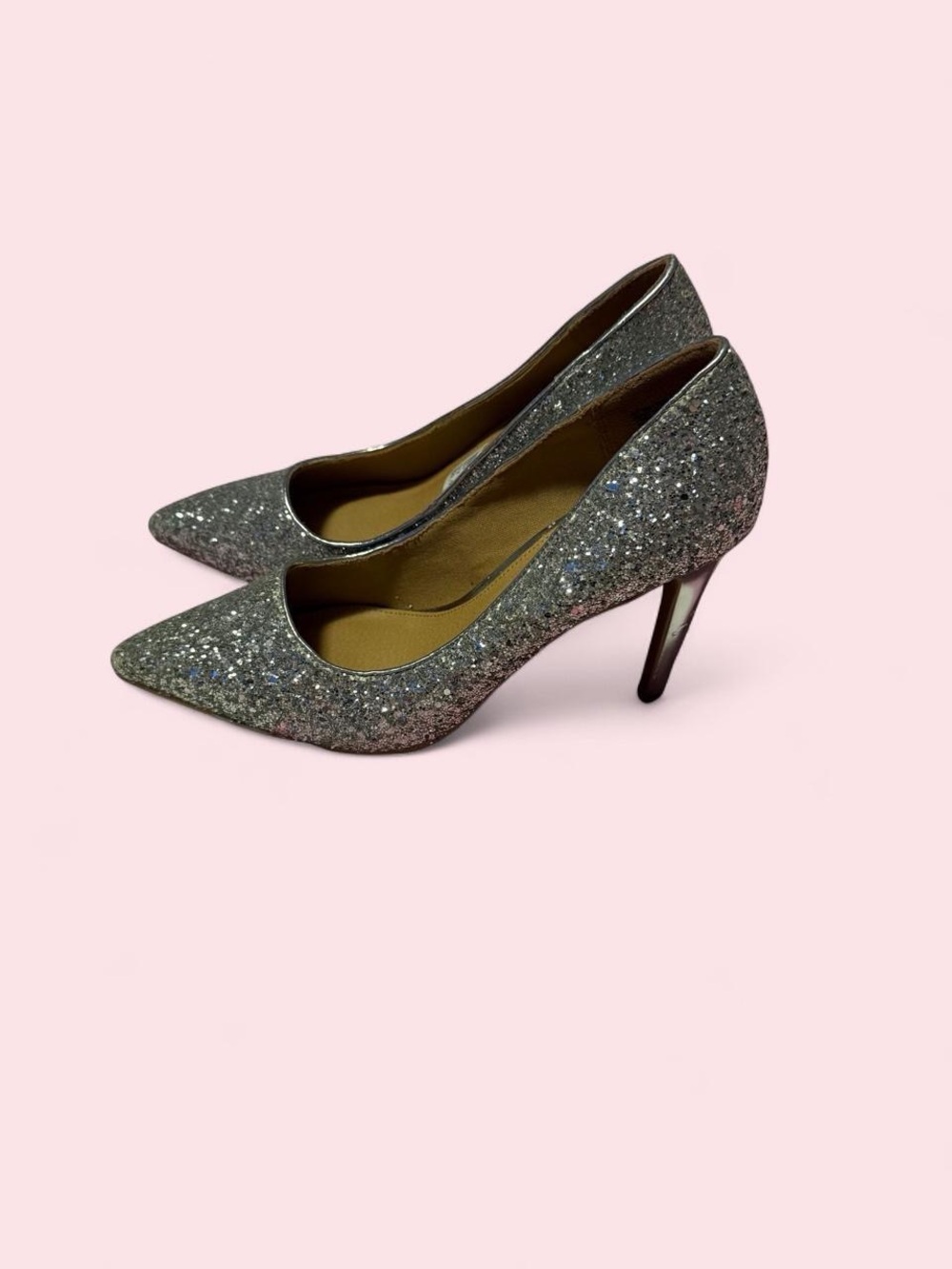 Christian Siriano Silver Glitter Pointed Pumps - Picture 6 of 7